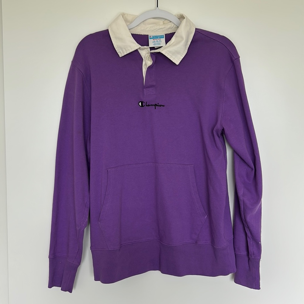 💜 2 for $30 / Champion Purple Collared Crewneck